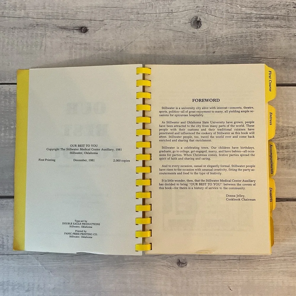 Our Best To‎ You Cookbook Stillwater Medical Center Auxiliary & Friends 1981